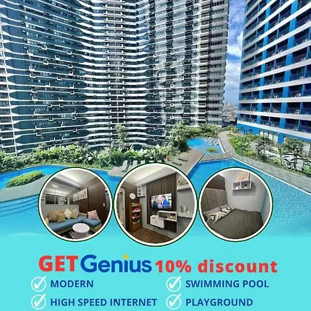 Apartment In Air Residences, Makati With Wifi, Netflix, Pool, Mall And More
